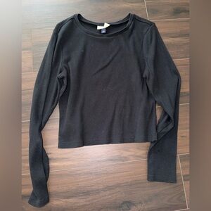 Women’s long sleeve Black ribbed shirt